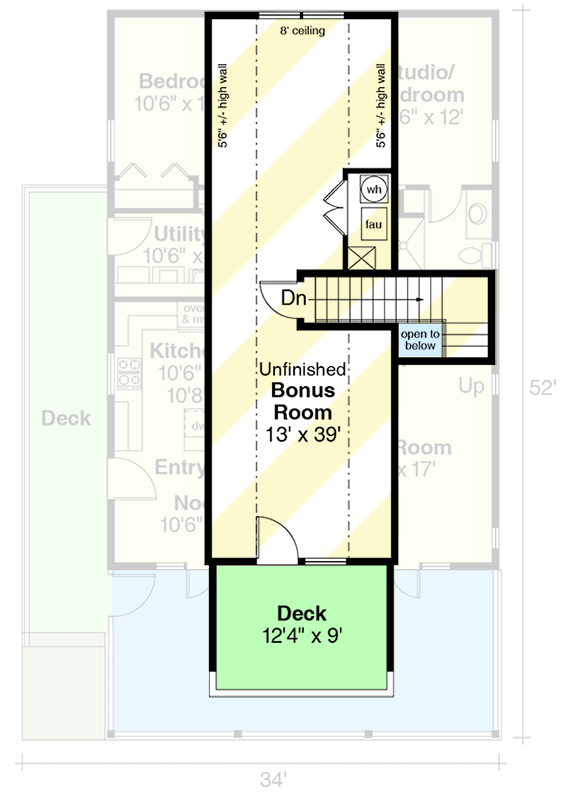 Plan 72781DA: Vacation Cabin With Bonus Above - Floor Plan - Bonus - Cottage, Country, Rustic, Vacation