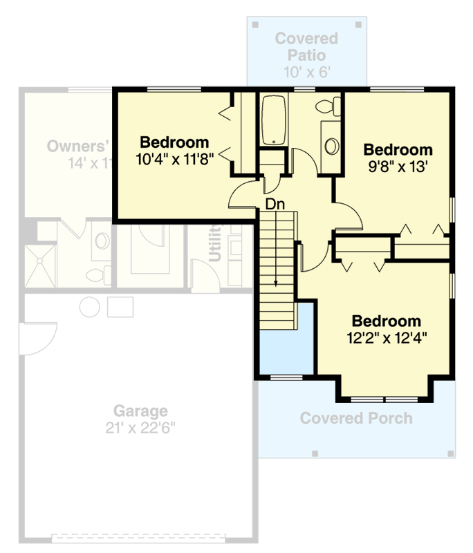 Plan 72783DA: 3-Bed Cute Country Home Plan with 2-Story Entry and Great Room - 1521 Sq Ft - Floor Plan - 2nd Floor - Country, Northwest