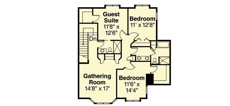 Plan 72830DA: Owners Suite with Private Exercise Room - Floor Plan - 2nd Floor - Northwest, Traditional