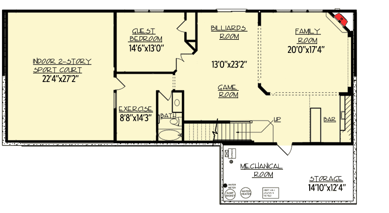 Plan 73349HS: Sneakers Not Included - Floor Plan - Lower Level - Craftsman, New American, Northwest