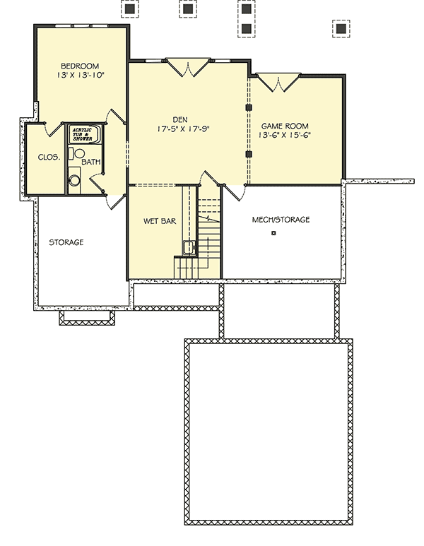 Plan 77612FB: Optional Finished Lower Level - Floor Plan - Lower Level - Craftsman, Northwest
