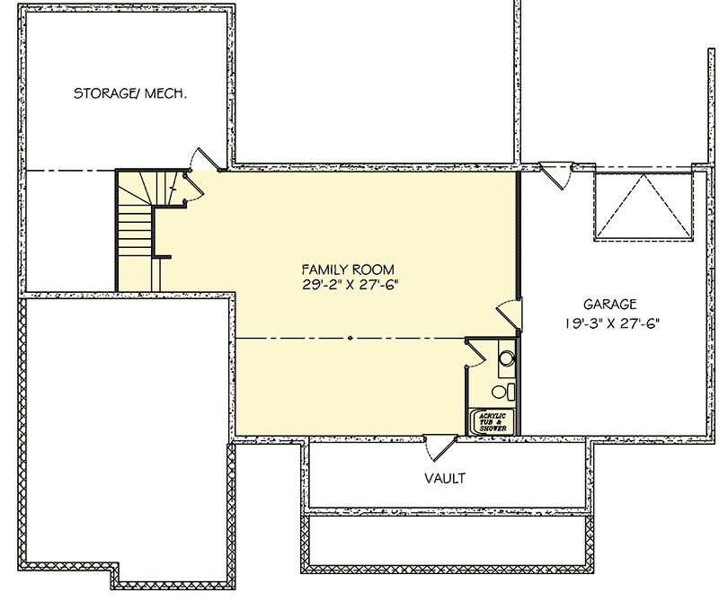 Plan 77617FB: Nicely Proportioned Traditional House Plan - Floor Plan - Lower Level - Traditional