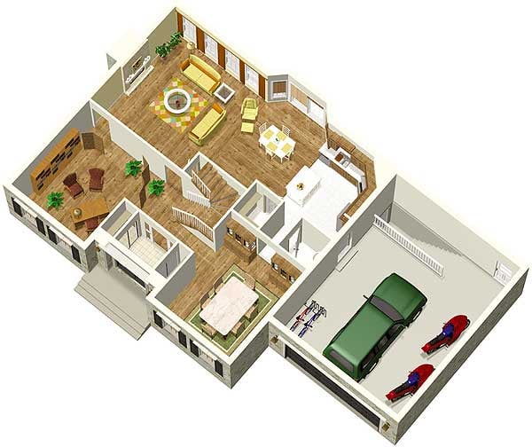 Plan 80406PM: Traditional House Plan with Finished Lower Level - Floor Plan - Main Level - Traditional