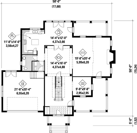 Plan 80446PM: Wrapping Corner Porch - Floor Plan - Main Level - Country, Farmhouse