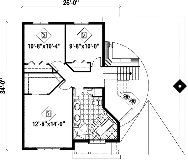Plan 80595PM: Traditional House Plan with In-Law Apartment - Floor Plan - 2nd Floor - Traditional