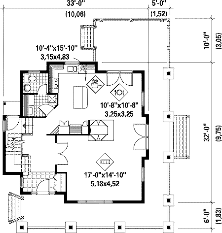 Plan 80636PM: Grand Wrap-Around Porch - Floor Plan - Main Level - Country, Farmhouse, Traditional