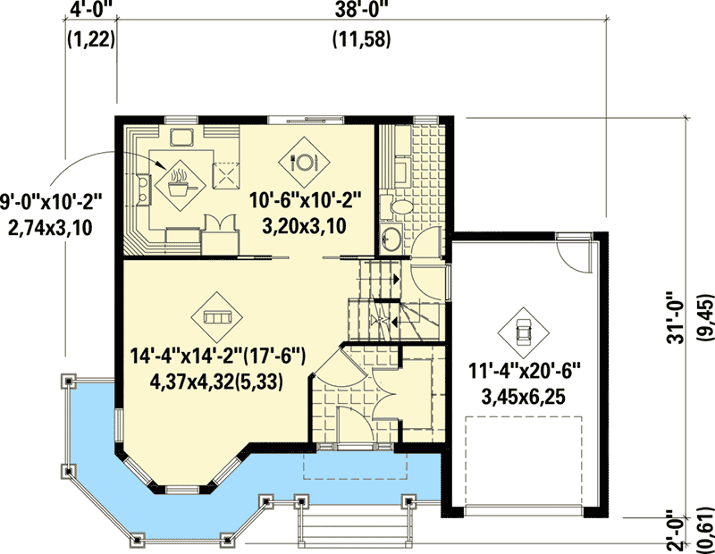 Plan 80638PM: Victorian Charmer - Floor Plan - Main Level - Country, Victorian