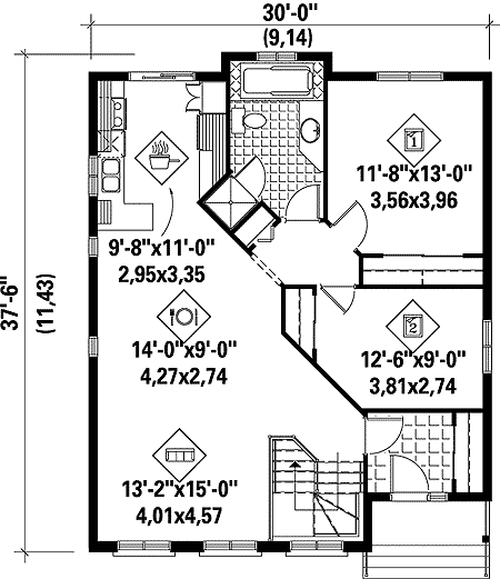 Plan 80650PM: Compact Cottage Home Plan - Floor Plan - Main Level - Cottage, Country, Traditional