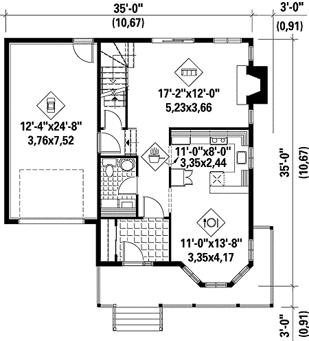 Plan 80651PM: Ideal Family Home Plan - Floor Plan - Main Level - Country, Traditional