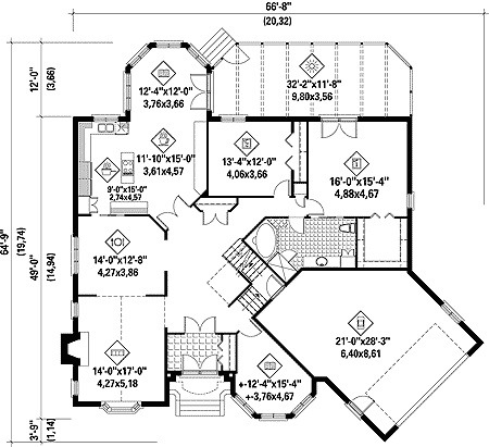 Plan 80652PM: European Elegance - Floor Plan - Main Level - European, French Country