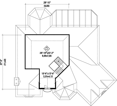 Plan 80652PM: European Elegance - Floor Plan - 2nd Floor - European, French Country