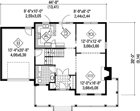 Plan 80653PM: Spacious Two-Story House Plan - Floor Plan - Main Level - Country, Farmhouse, Traditional