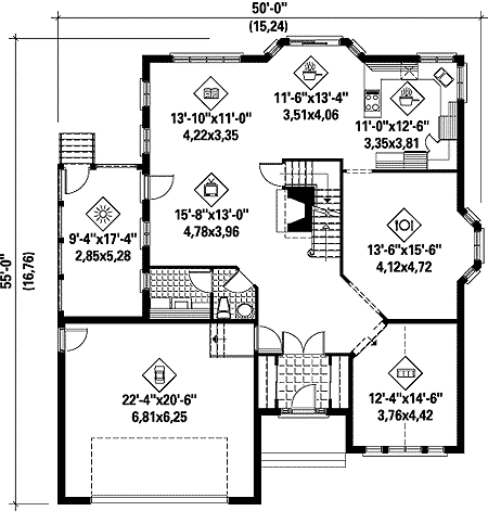 Plan 80664PM: Functional Charm - Floor Plan - Main Level - European, Southern, Traditional