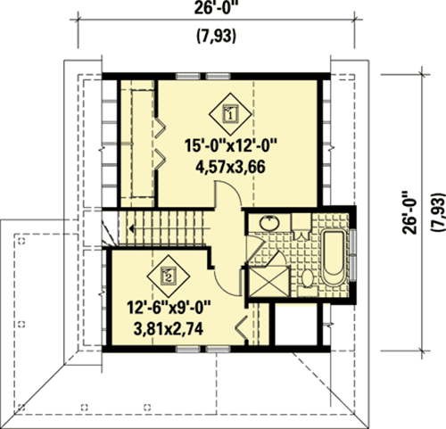 Plan 80678PM: Rustic Cottage with Wrap-around Porch - Floor Plan - 2nd Floor - Cottage, Northwest, Rustic, Vacation