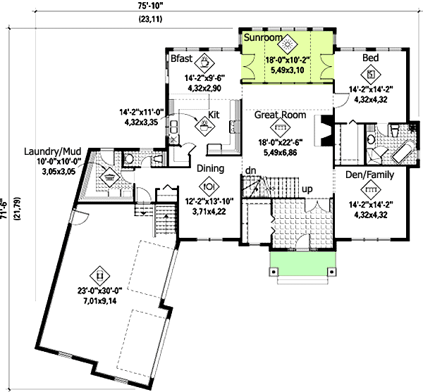 Plan 80689PM: Great Lower Level Plus - Floor Plan - Main Level - European, Traditional