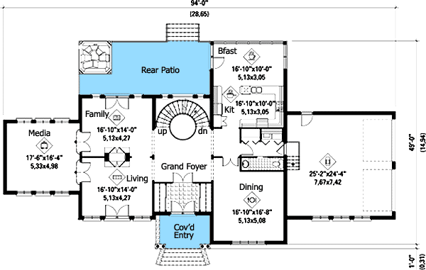 Plan 80690PM: Stately Traditional Home Plan - Floor Plan - Main Level - European, Traditional