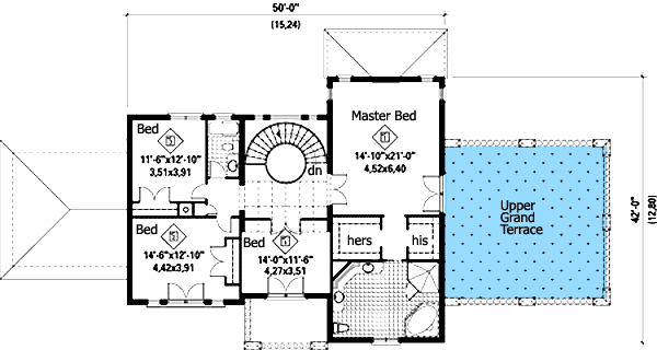Plan 80690PM: Stately Traditional Home Plan - Floor Plan - 2nd Floor - European, Traditional