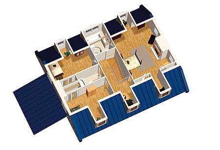 Plan 80724PM: Traditional Sttone Cottage with Sunroom - Floor Plan - 2nd Floor - Cottage, Traditional