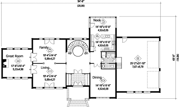 Plan 80727PM: Spacious Second Floor Terrace - Floor Plan - Main Level - European, Traditional