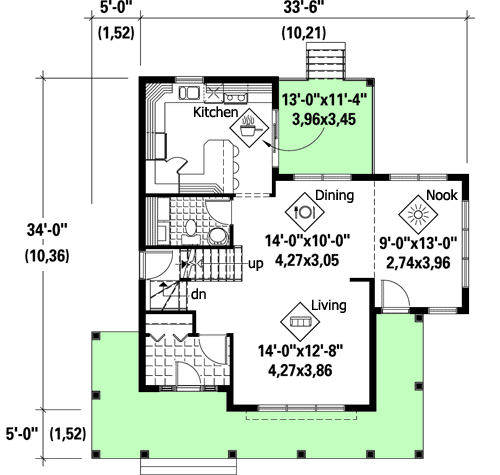 Plan 80732PM: Country Home with Wrap-around Porch - Floor Plan - Main Level - Country, Farmhouse