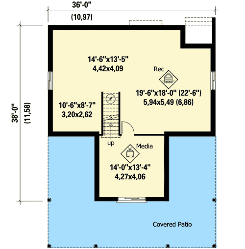 Plan 80742PM: Expansive Vaulted Deck - Floor Plan - Finished Lower Level - Contemporary, Cottage, Mountain, Vacation
