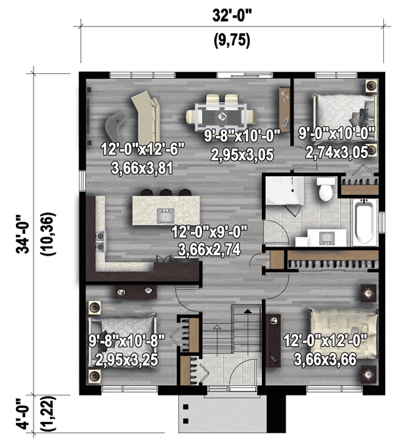 Plan 80785PM: Compact Modern House Plan - Floor Plan - Main Level - Contemporary, Modern