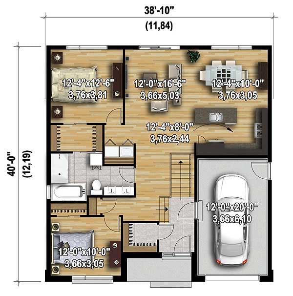 Plan 80798PM: Two Bedroom Contemporary House Plan - Floor Plan - Main Level - Contemporary