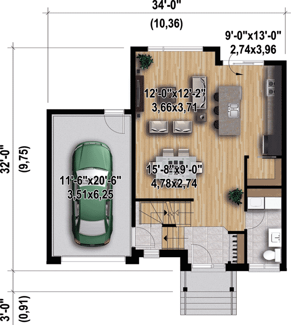 Plan 80810PM: Contemporary Styling - Floor Plan - Main Level - Contemporary