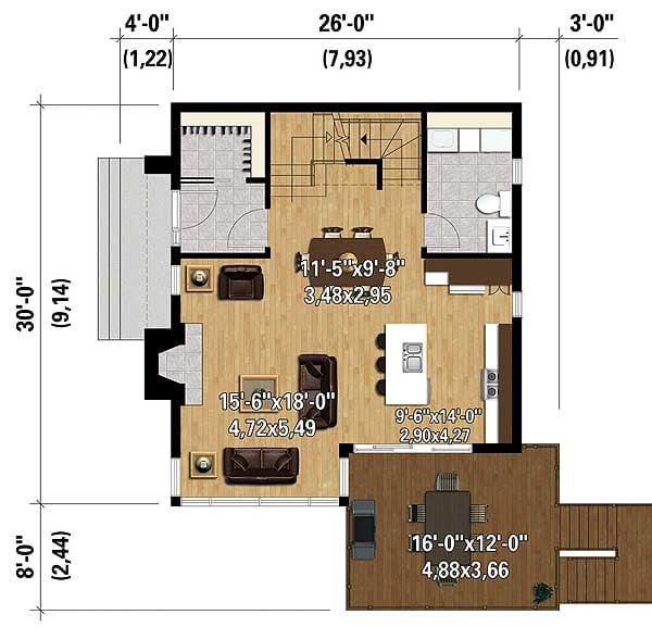 Plan 80821PM: An Appealing Vacation House Plan - Floor Plan - Main Level - Coastal, Contemporary, Mountain, Vacation