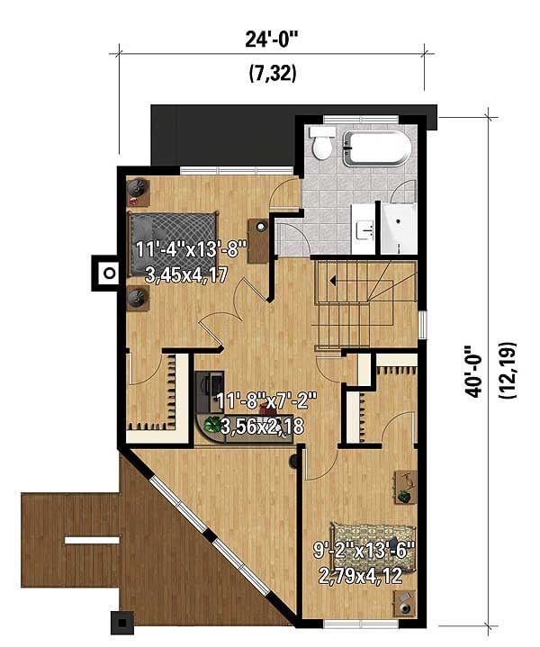 Plan 80822PM: Two Bedroom Contemporary House Plan - Floor Plan - 2nd Floor - Coastal, Contemporary, Mountain, Vacation