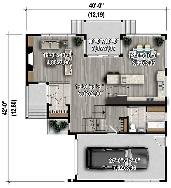 Plan 80825PM: Noteworthy Modern House Plan - Floor Plan - Main Level - Contemporary, Mid Century Modern, Modern, Northwest