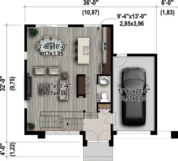 Plan 80827PM: Open Concept Modern House Plan - Floor Plan - Main Level - Contemporary, Modern