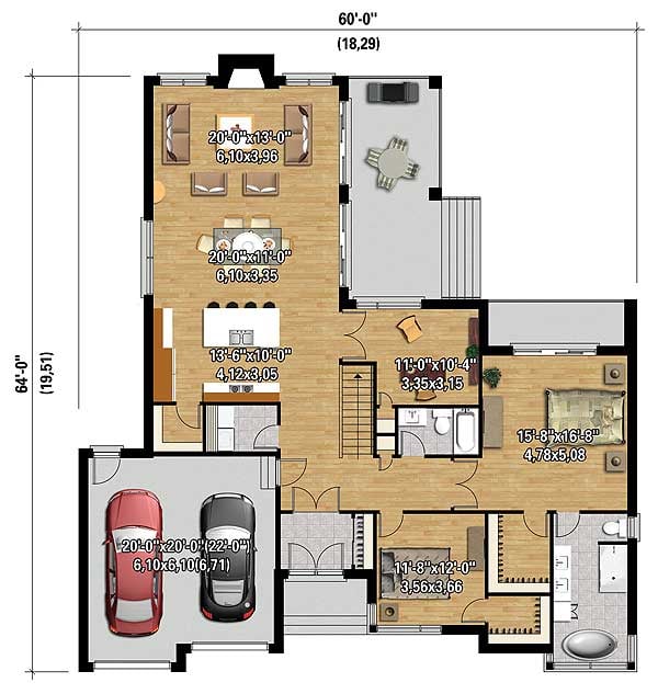 Plan 80833PM: One Level Prairie Style House Plan - Floor Plan - Main Level - Northwest