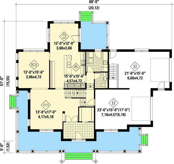 Plan 80839PM: Grand Farmhouse House Plan - Floor Plan - Main Level - Country, Farmhouse