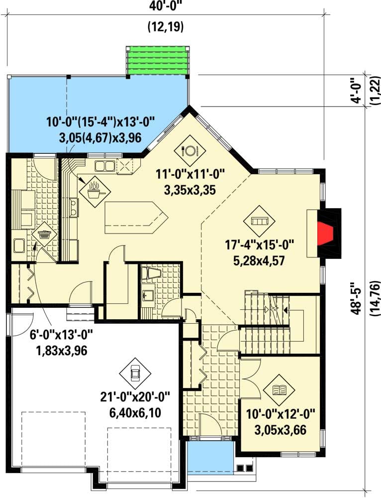 Plan 80844PM: Northwest House Plan with Balcony Overlook - Floor Plan - Main Level - Northwest