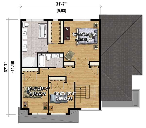 Plan 80851PM: Two-Story Contemporary House Plan - Floor Plan - 2nd Floor - Contemporary, Modern
