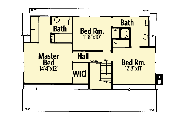 Plan 81016W: Easy Living - Floor Plan - 2nd Floor - Cape Cod, Cottage, Traditional