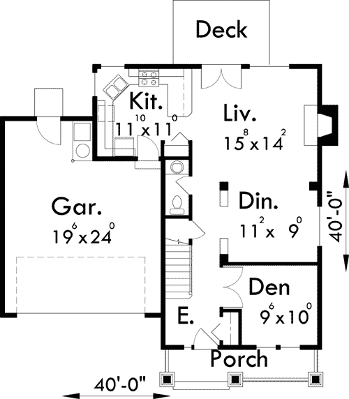 Plan 8132LB: Creative Craftsman with Optional Upstairs - Floor Plan - Main Level - Craftsman, Northwest