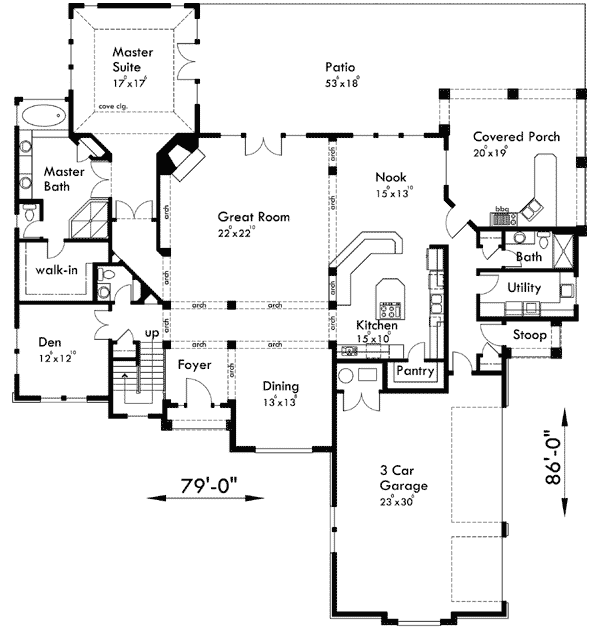 Plan 8139LB: Luxurious Traditional House Plan - Floor Plan - Main Level - Traditional