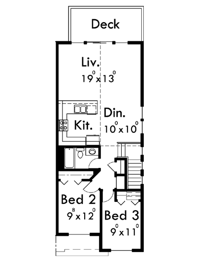 Plan 8157LB: Open Floor Plan Duplex - Floor Plan - 2nd Floor