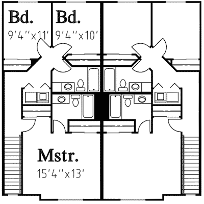 Plan 8159LB: Craftsman Duplex - Floor Plan - 2nd Floor