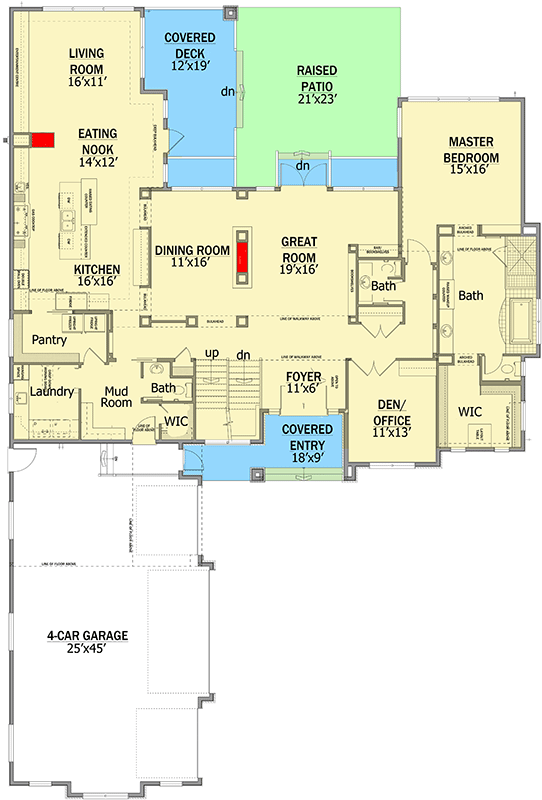 Plan 81624AB: Spacious European Home Plan - Floor Plan - Main Level - European