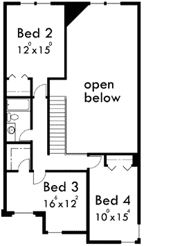 Plan 8166LB: Northwest Style Triplex - Floor Plan - 2nd Floor