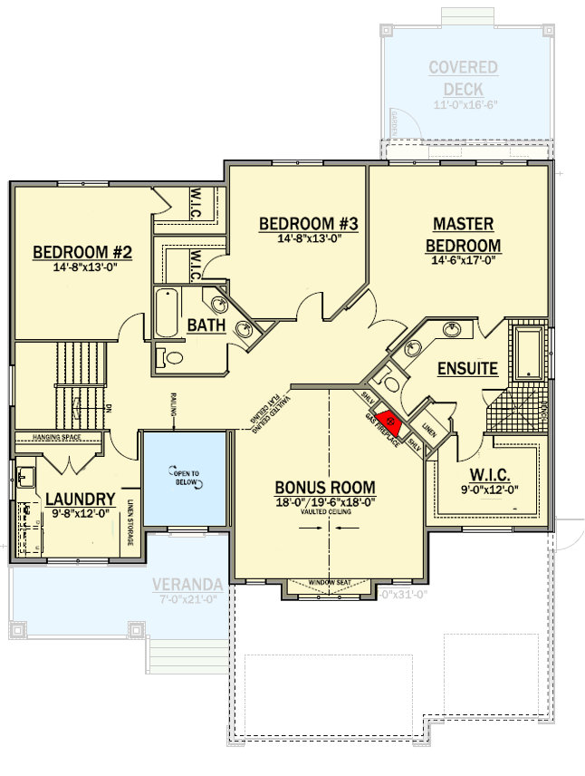 Plan 81672AB: Big, Open Floor Plan - Floor Plan - 2nd Floor - Northwest
