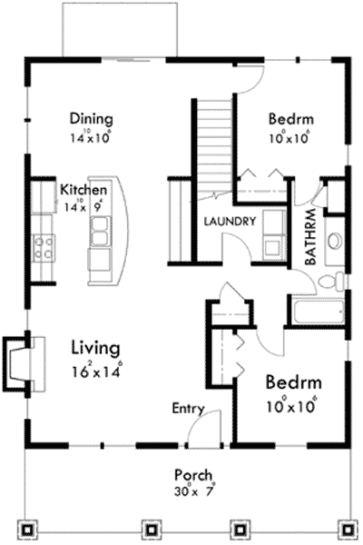 Plan 8169LB: Bungalow with Second Floor Master Retreat - Floor Plan - Main Level - Bungalow, Cottage, Craftsman, Northwest