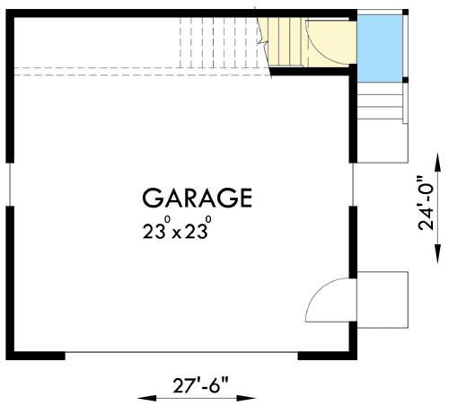 Plan 8172LB: Tidy Garage Studio - Floor Plan - Main Level - Bungalow, Carriage, Cottage, Country, Craftsman, Rustic