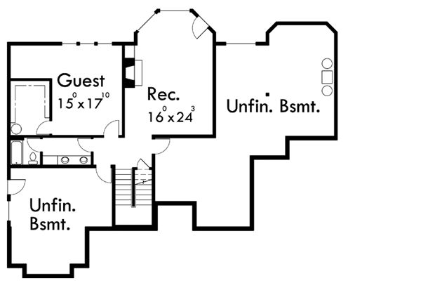Plan 8174LB: Northwest Ranch House with RV Garage - Floor Plan - Basement - Mountain, Northwest, Ranch