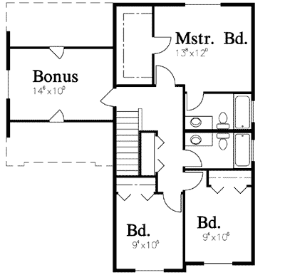 Plan 8181LB: Simply Three - Floor Plan - 2nd Floor - Craftsman, Northwest, Traditional