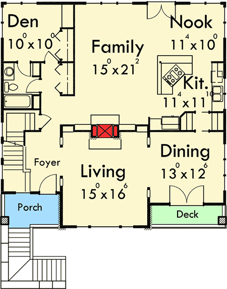 Plan 8189LB: Hillside Retreat - Floor Plan - Main Level - Mountain, Northwest