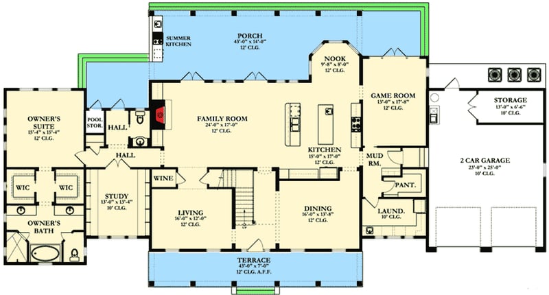 Plan 82001KA: Colonial With Beautiful Kitchen - Floor Plan - Main Level - Colonial, Traditional